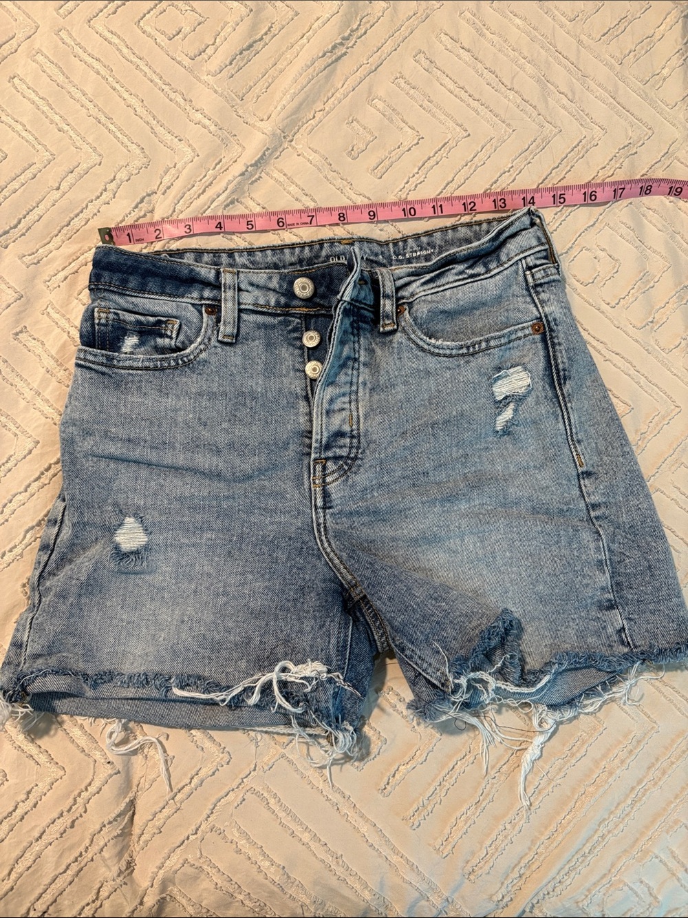Old Navy Light Blue Distressed Denim Shorts